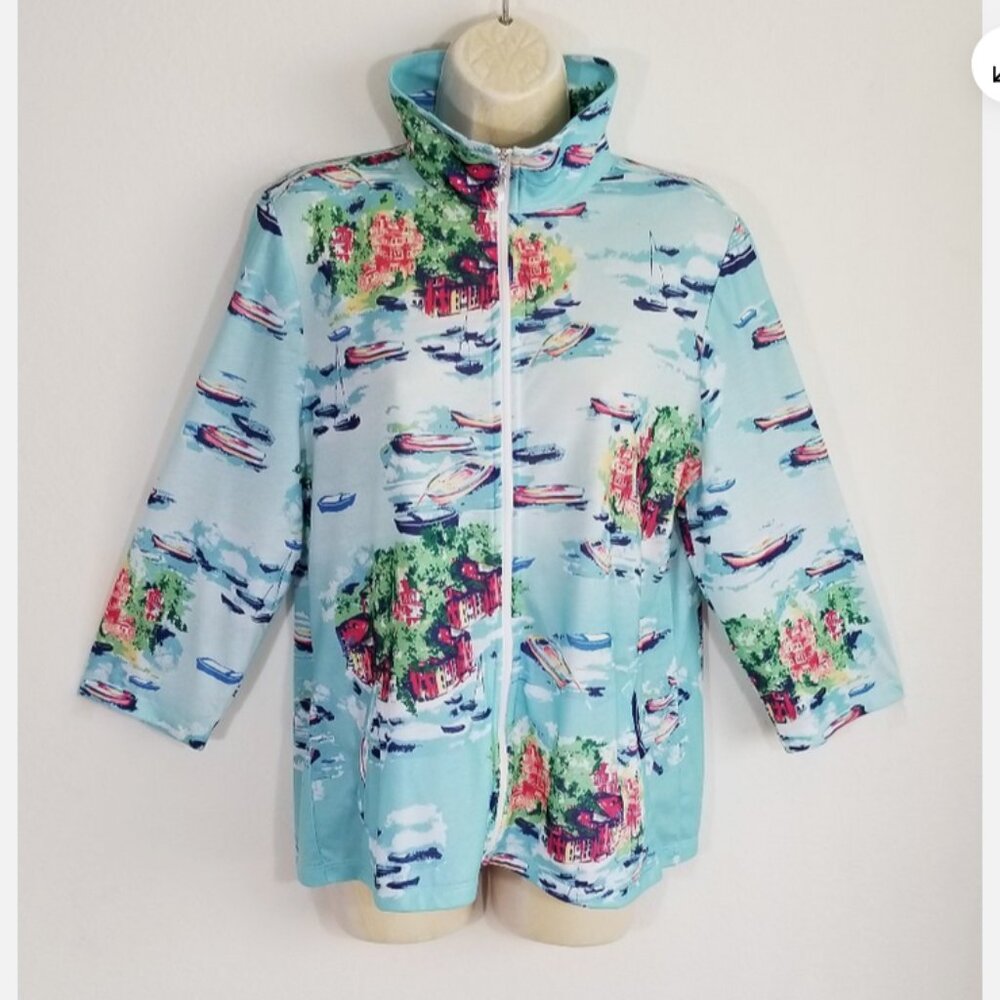 Weekends By Chico's Size 1 Thin Jacket 6602e1m - image 1